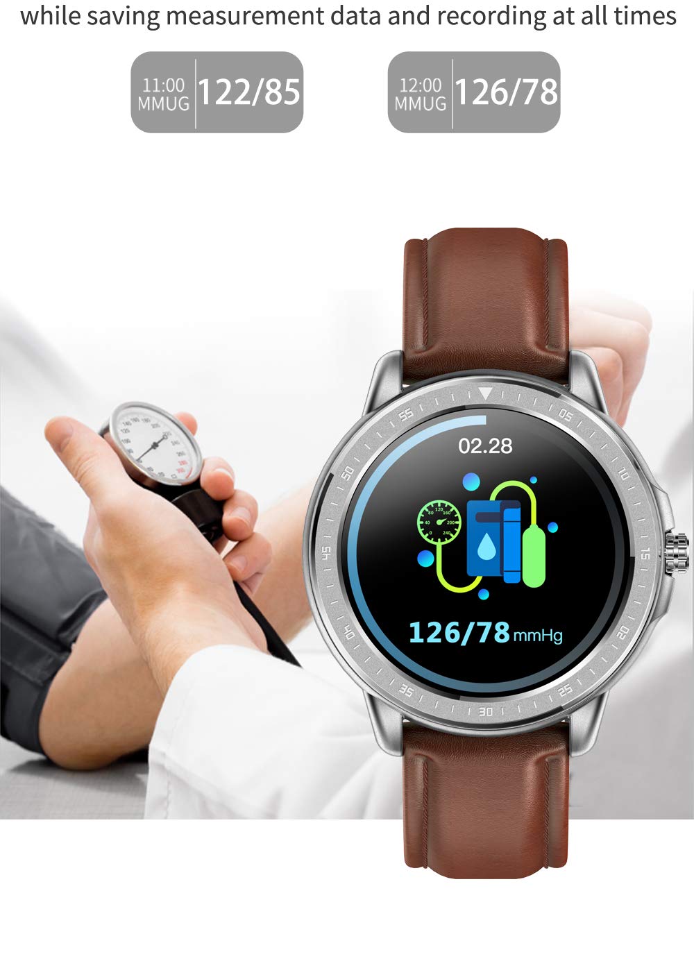 Phipuds Smart Watch Ip68 Waterproof Fitness Tracker With Pedometer