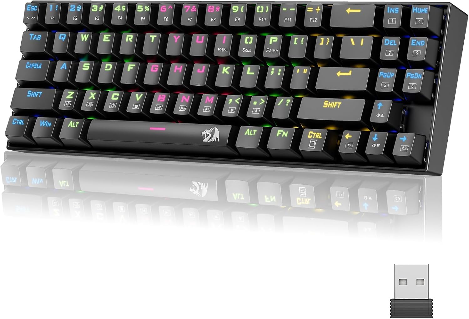 Redragon - DEIMOS 70% Mechanical Gaming RGB Keyboard Black