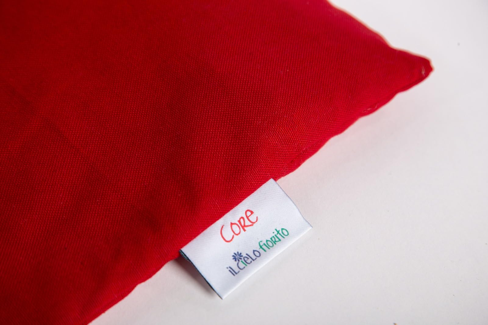 IL CIELO FIORITO Cuscino Termico con Noccioli di Ciliegia, Riscaldabile in Microonde, Cotone 100%, 30x22 cm, 650g, Linea Classica CORE (Rosso)