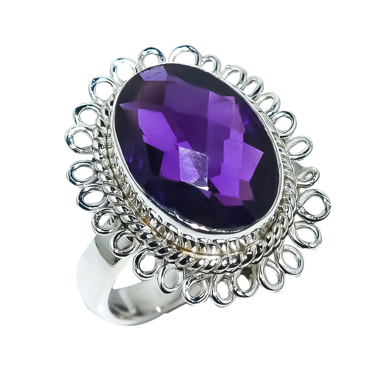 Amethyst, Natural Gemstone Rings, 925/1000 Sterling Silver Ring, Women For Rings,-image-45