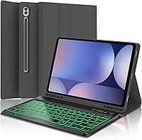 Vista 32 de Funda para teclado para Samsung Galaxy Tab S6 Lite de 10.4 pulgadas 2024 2022/2020 SM-P610/P613/P615/P619, funda para teclado Bluetooth inalámbrico