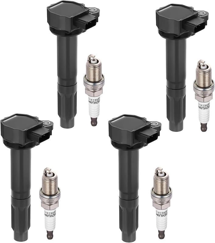 Kit de 4 bobinas de ignição UF668 e 4 velas de irídio 7092 BDFHYK para Subaru Legacy e Outback 2.5L H4 – 8 peças