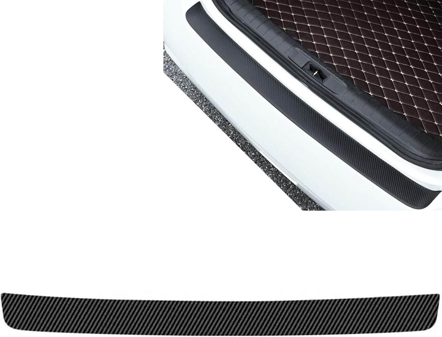 Tryagat 1 Piece Car Rear Bumper Protector Guard for Jeep Avenger/Avenger Elektro ab 2023, Boot Sill Guard Sticker Carbon Fiber Anti-Scratch Protection Trim,104×9cm