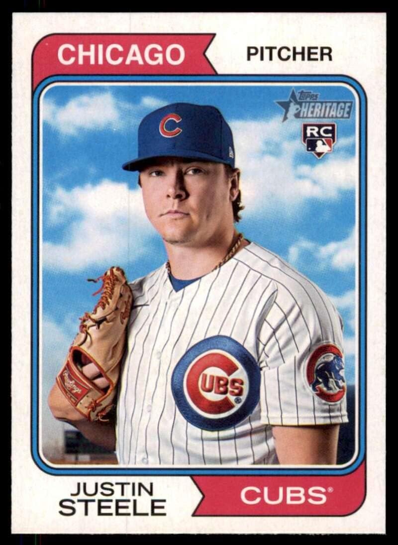 2023 Topps Heritage #63 Justin Steele NM-MT RC Rookie Chicago Cubs Baseball Trading Card MLB Thumbnail
