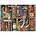 Puzzle 1000 Teile, Katze Bücherregal Bibliothek Landschaft Puzzle, Kreative Schwierige Große Puzzle Pädagogisches Stressfreisetzung Spielzeug für Erwachsene, 70 * 50cm