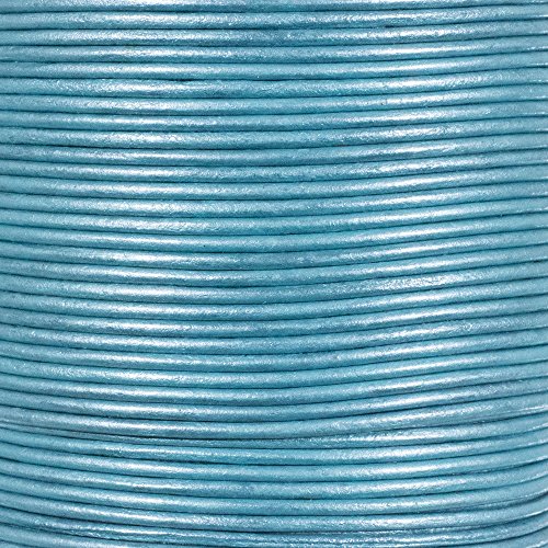 Cordon en cuir véritable aqua 1.5mm pour tressage de bijoux