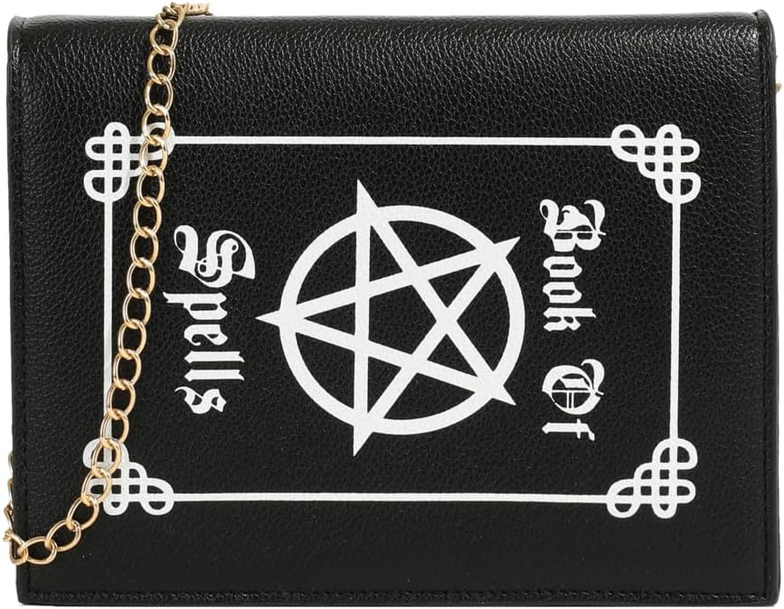Gothic Punk Rock Style Crossbody Shoulder Bag Y2K Magic Book Shape Crossbody Shoulder Bag For women
