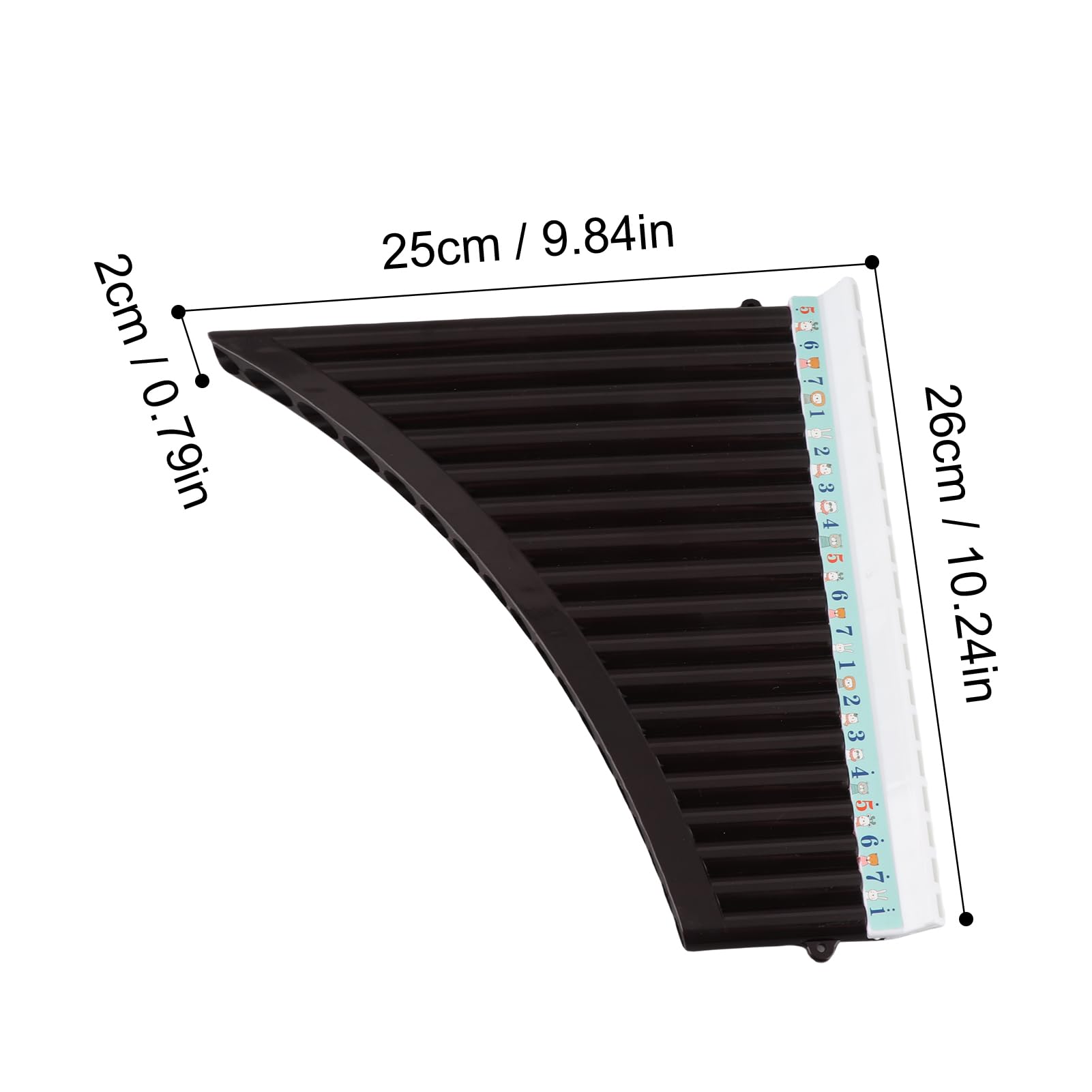 Flûte de Pan 18 Tuyaux, clé en do, Flûte de Pan avec Embouchure, Instrument à Vent pour étudiants et Débutants, avec Sac de Transport (BLACK)