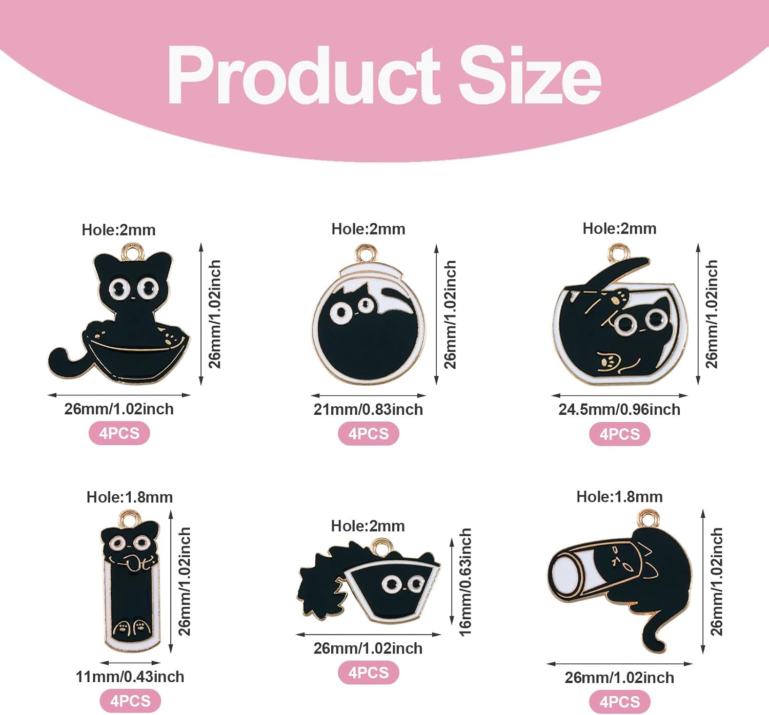 Enamel Cat Charms Cute Cartoon Pet Kitten Pendants Lovely Pet Animal Metal Dangle Charms for DIY Crafts Earring Necklace Keychain Jewelry Making - Image 2