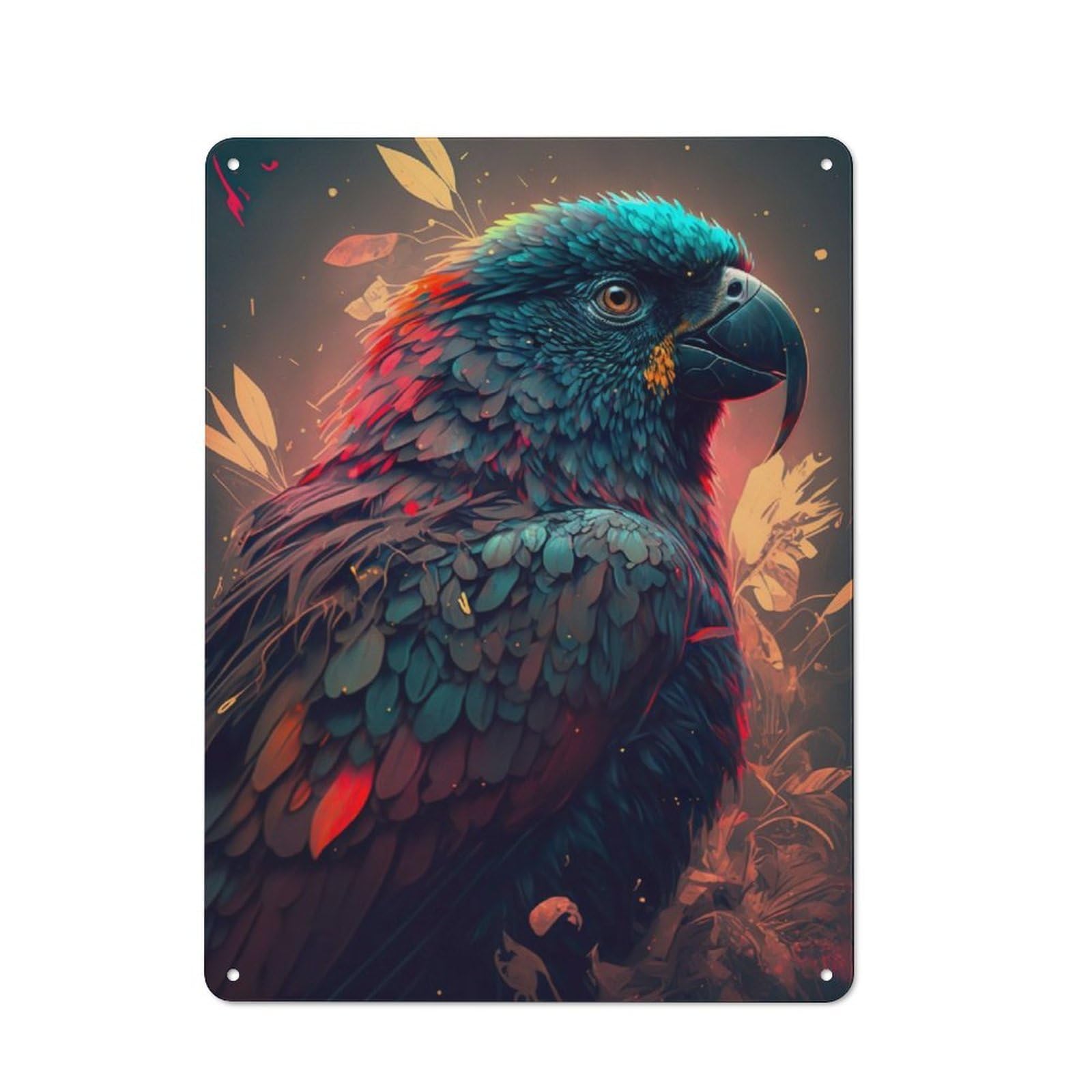 Junmoney Parrot Beautiful Retro Tin Sign 40X30cm Featuring For Bar Or Restaurant, For Metal Sign Collectors, For Garage And Workshop Walls