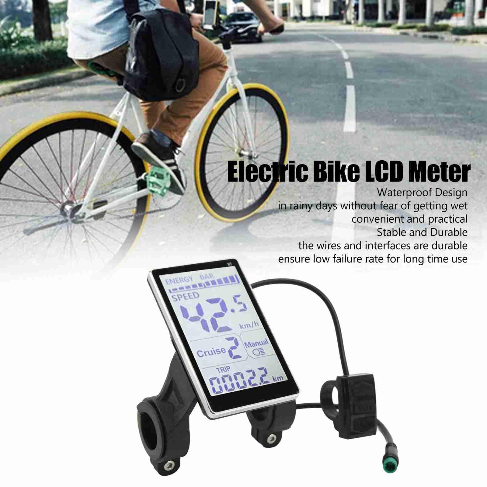 Electric Bicycle LCD Meter 5 Pin 24V 36V 48V 60V Universal E Scooter M5