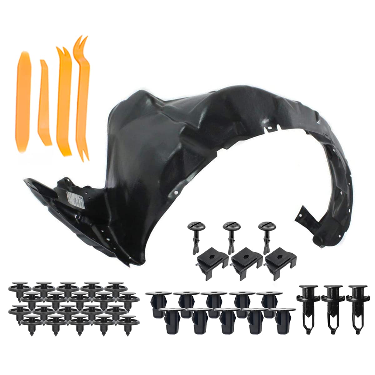 Parts N Go Fender Liner w/Clips/Fasteners Kit For 2010-2015 Toyota Prius Front Driver Side Left TO1248158 5387647070