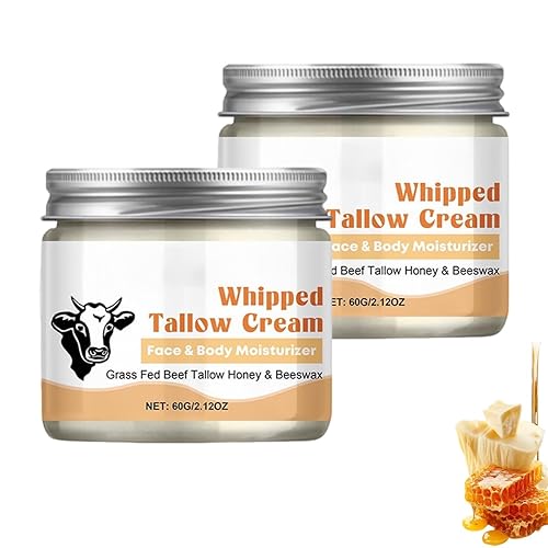 Miniatura 7 de Sebo de ternera para la piel, sebo de carne alimentada con pasto, miel y cera de abejas, crema de sarga batida para una cara y cuerpo nutritivos