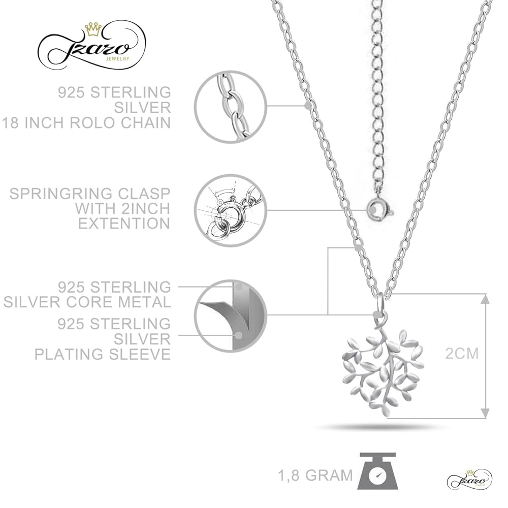 Amazon | シルバー925 ツリー ネックレス ペンダント 木 葉 植物