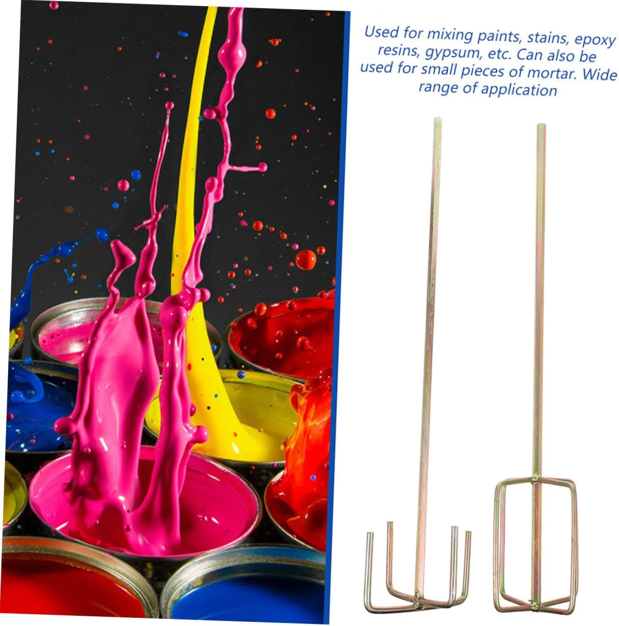 OSALADI 4pcs Electric Drill Stirring Rods High Hardness Mud Mixer for Paint Epoxy and Grout Mixing Durable Construction Compatible with Hex Shank Drills