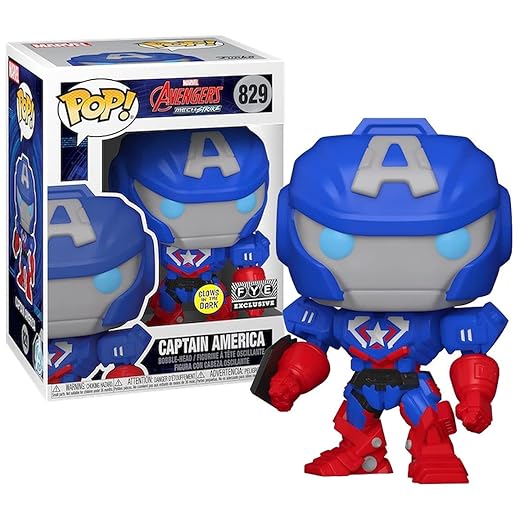 Funko Pop Marvel Avengers Mech Strike #829 - Captain America Glow In The Dark - Exclusive Special Edition Marvel Pop!