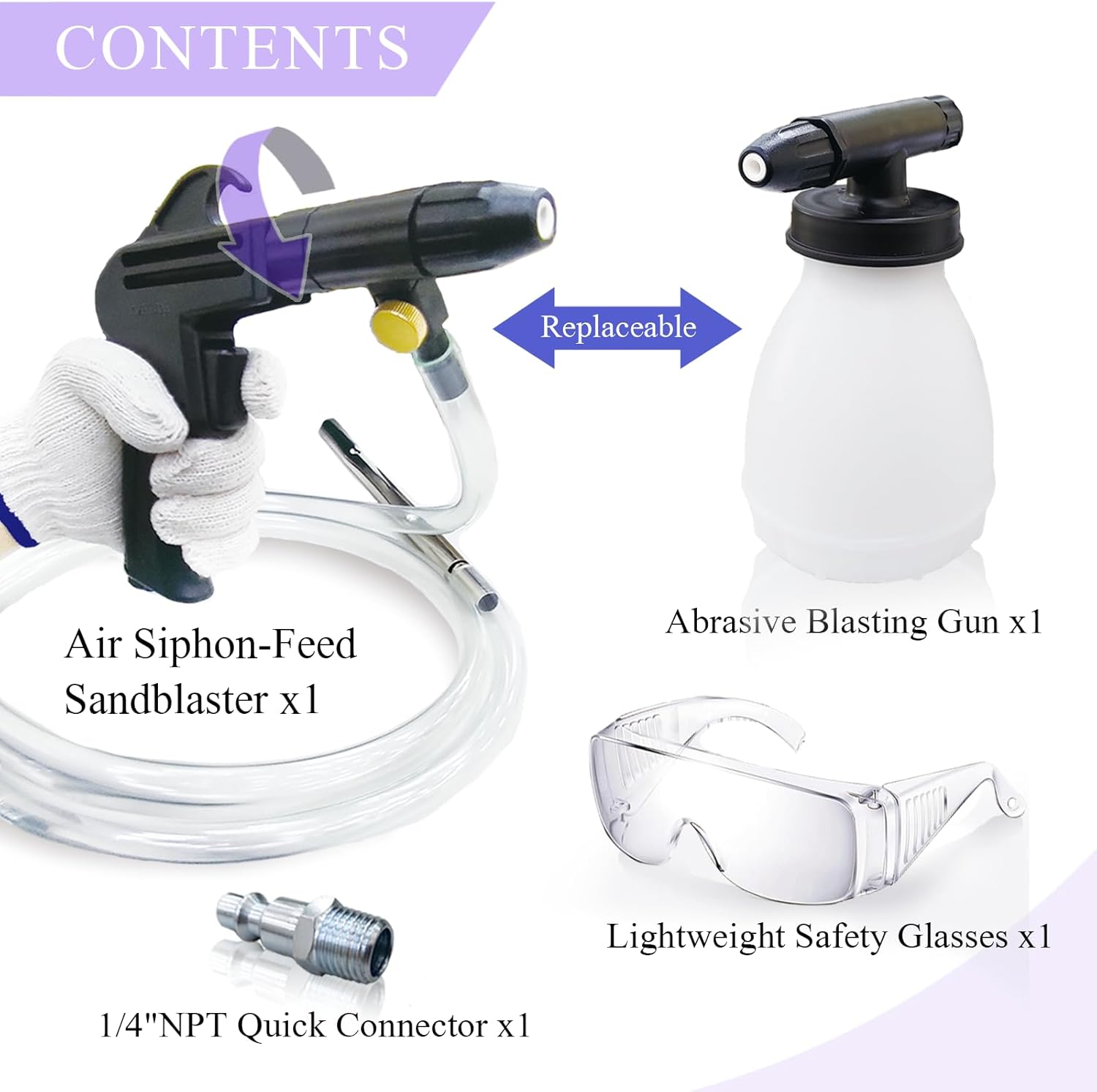 Rust Remover Gun - Power Sand Blaster for Air Compressor - Versatile Cleaning Kit for Home and Workshop