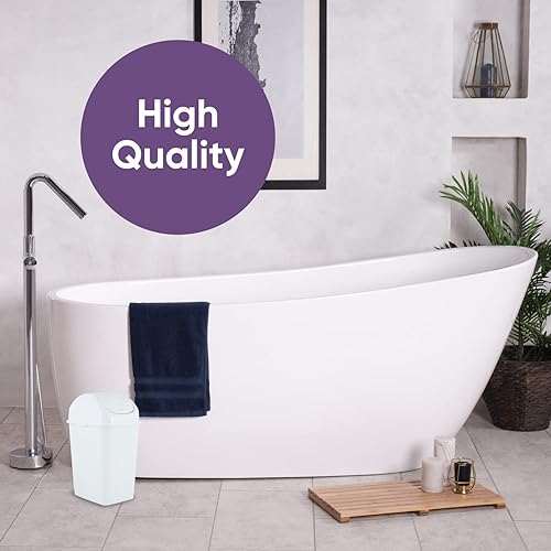 Miniatura 8 de Superio Mini basurero de escritorio con tapa superior giratoria, portátil, de plástico, para encimera, escritorio, tocador de maquillaje, baño,