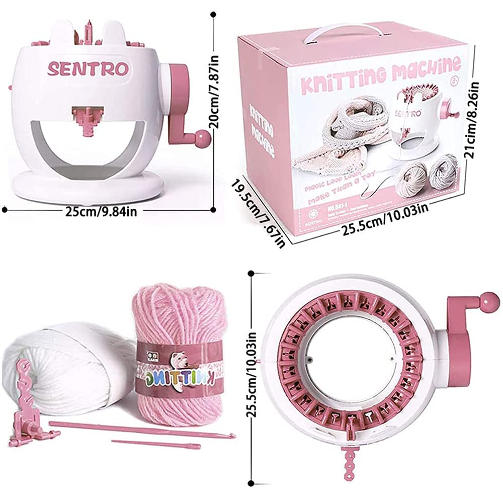 Yohencin Strickmaschine,22 Nadeln Smart Weaving Loom Knitting Round Loom,DIY-Doppelstrickmaschine für Socke, Mütze und Schal, Handstrickmaschine für Kinder und Erwachsene