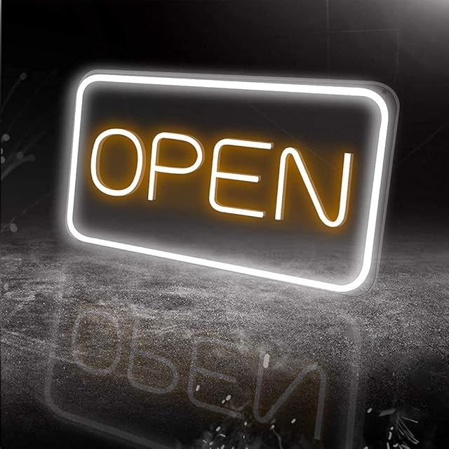LED Neon Open Sign, 16"x 9"New Electric Signs, Ultra Bright for Busines Signs, Electric Light Up Signs for Bars, Stores, Coffee Shop, Hotel etc.