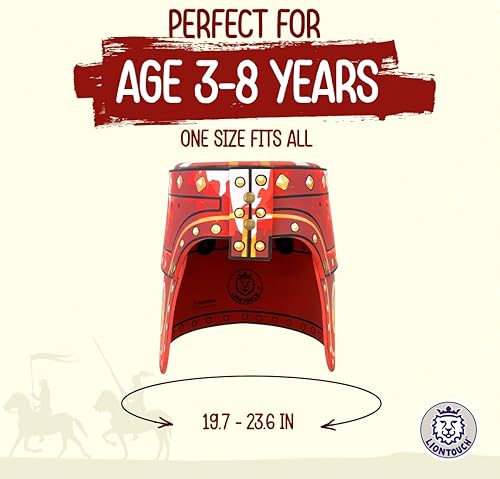 Miniatura 4 de Liontouch - Casco de espuma Noble Knight para niños, rojo Edad 3-8 años - Talla única Juguete medieval de simulación para niños Accesorio de