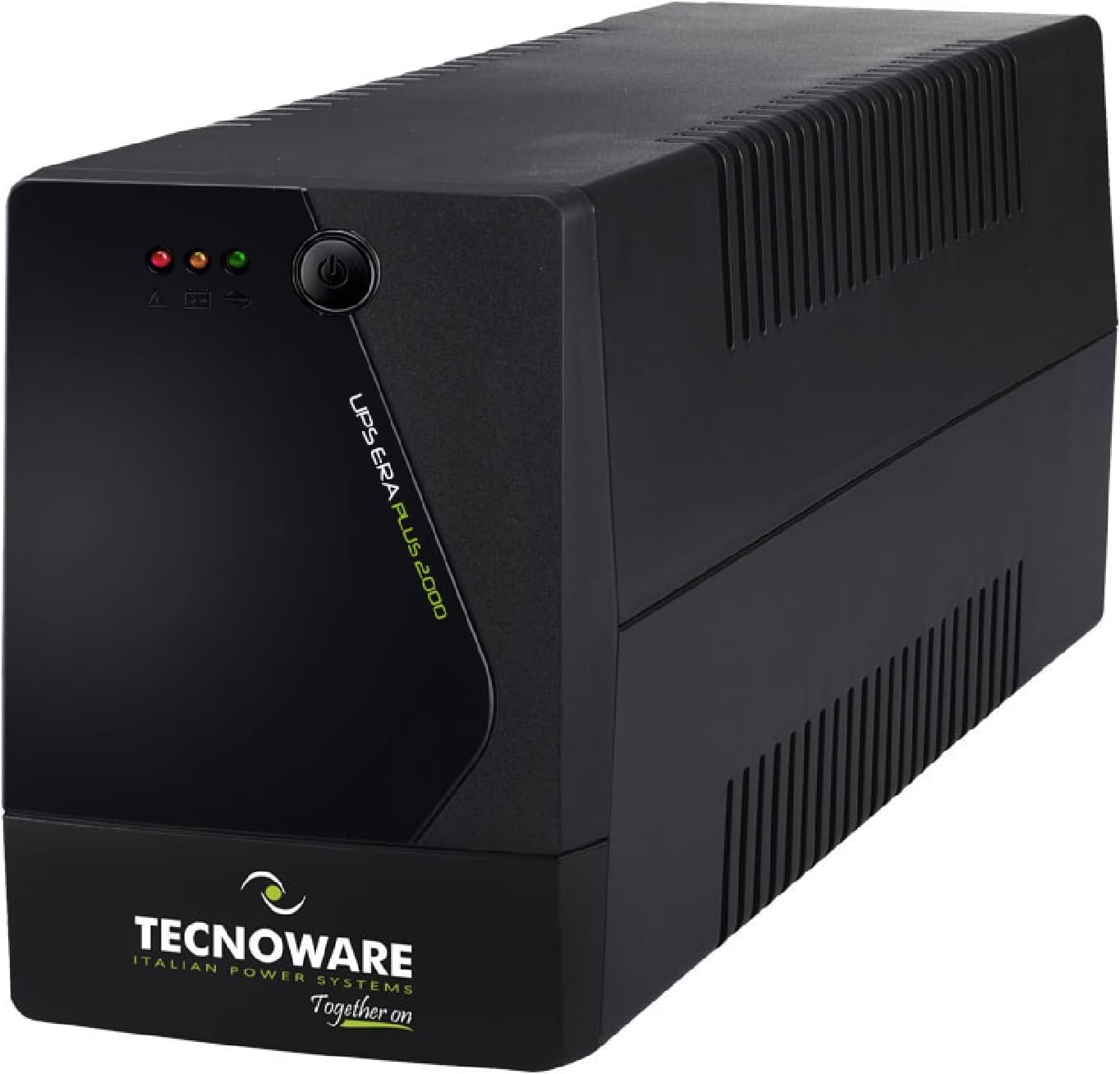 Tecnoware UPS ERA PLUS 2000 - Gruppo di Continuità - Doppia Batteria Per Autonomia fino a 40 Min/PC o 120 Min/Modem - Potenza 2000 VA + Multipresa-Ciabatta Protezione Sicurezza - Spina Ingresso IEC