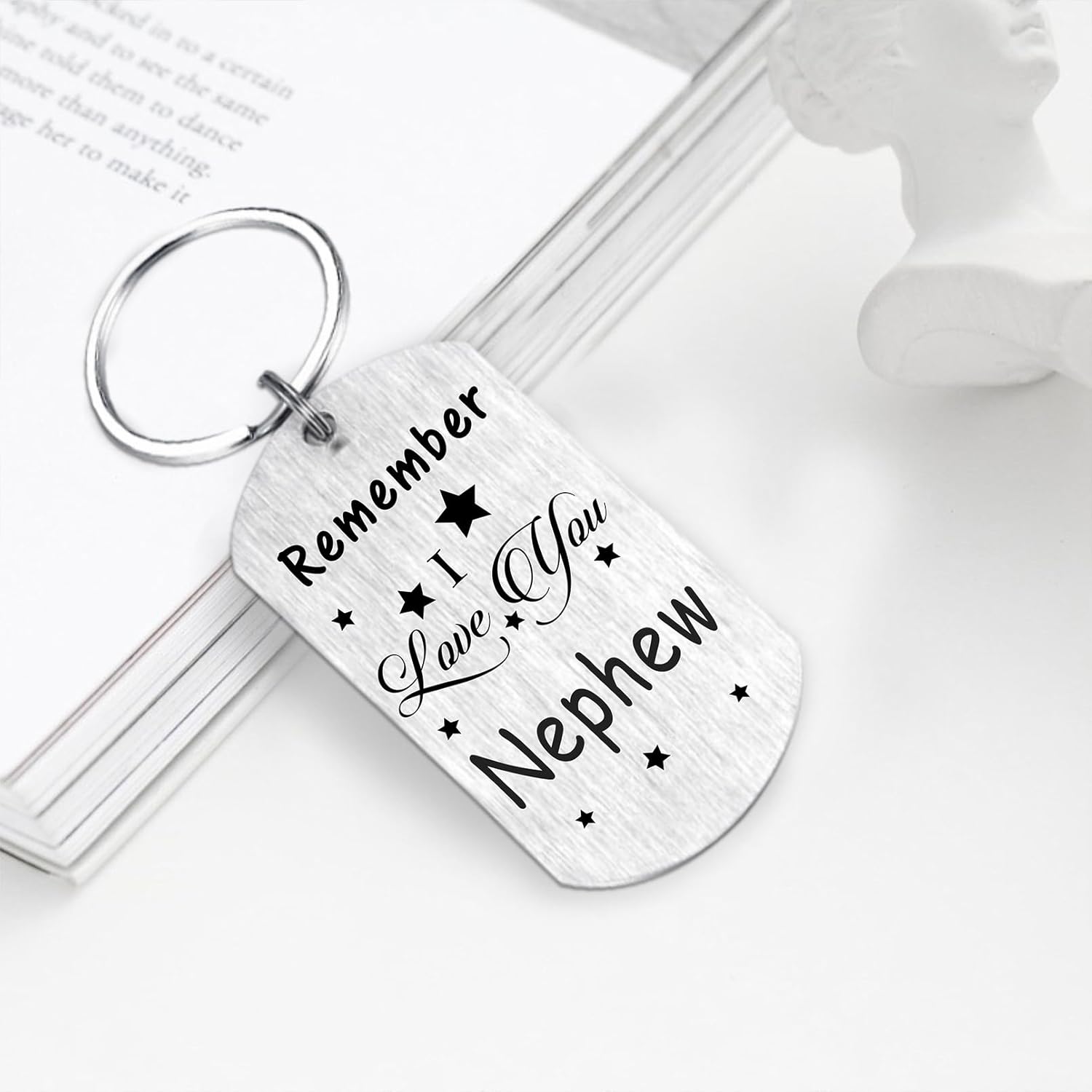 Resdink I Love You Nephew Gifts, Proud Dear Nephew Birthday Graduation Fathers Day Keychain for Boys Men - Image 6
