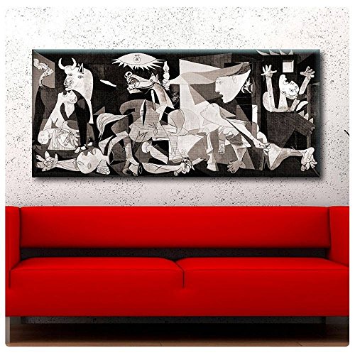 Alonline Art - Guernica By Pablo Picasso | Print On Canvas | Ready To Frame (Synthetic, Rolled) | 70"X31" - 177X79Cm | Wall Art Home Decor For Bedroom Or For Living Room | Giclee Artwork Hd Picture #TOP1