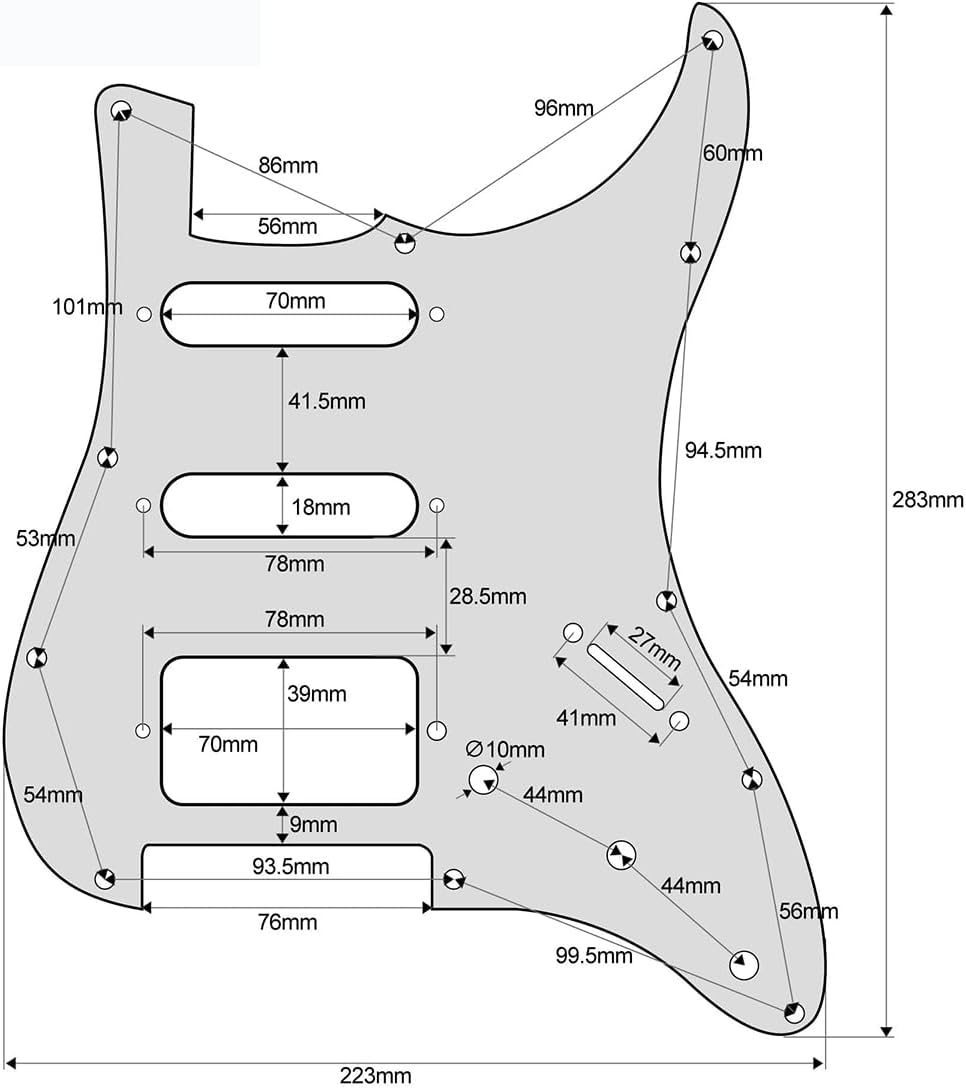Parchment 3Ply HSS 11 Hole Strat Pickguard ST Guitar Pick Guard Scratch Plate for Fender American/Mexican Standard Stratocaster Modern Style image 2