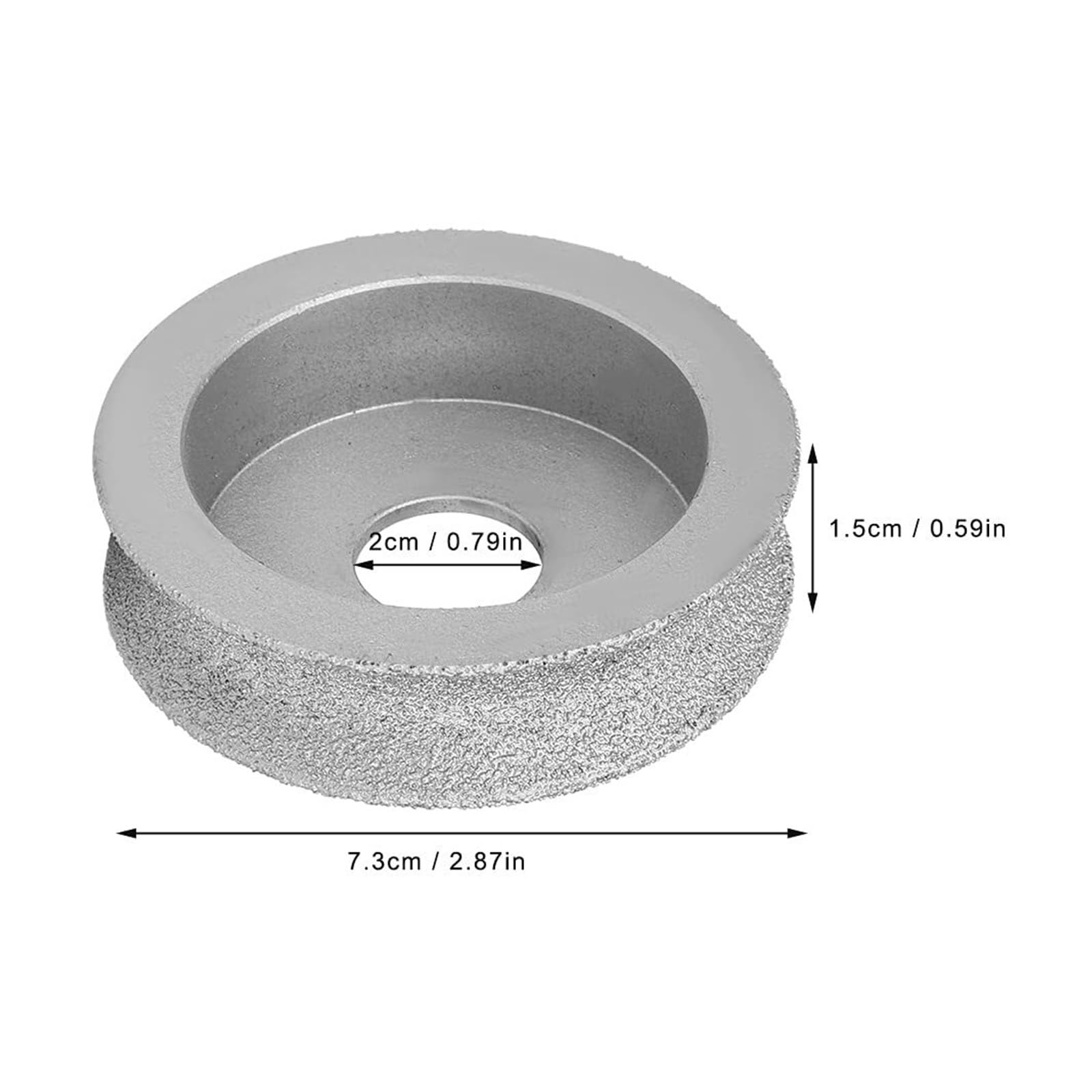 Meule arrondie brasée – Outil abrasif concave en porcelaine(1.5Cm)