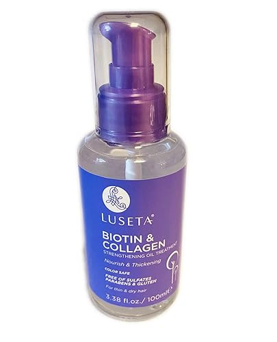 Luseta Biotina & Aceite de Colágeno para el Cabello 3.38 Fl. Oz Formulado con Biotina y Colágeno. Adecuado para cabello fino y seco. Ayuda a nutrir