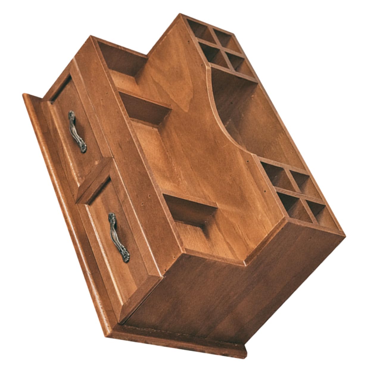 Organizer Per Trucco Da Scrivania in Legno Massello Vintage Cassetti, Porta Trucchi e Organizer Gioielli Multistrato Per Cosmetici e Articoli Vari, Contenitore Portaoggetti Per Casa e Ufficio