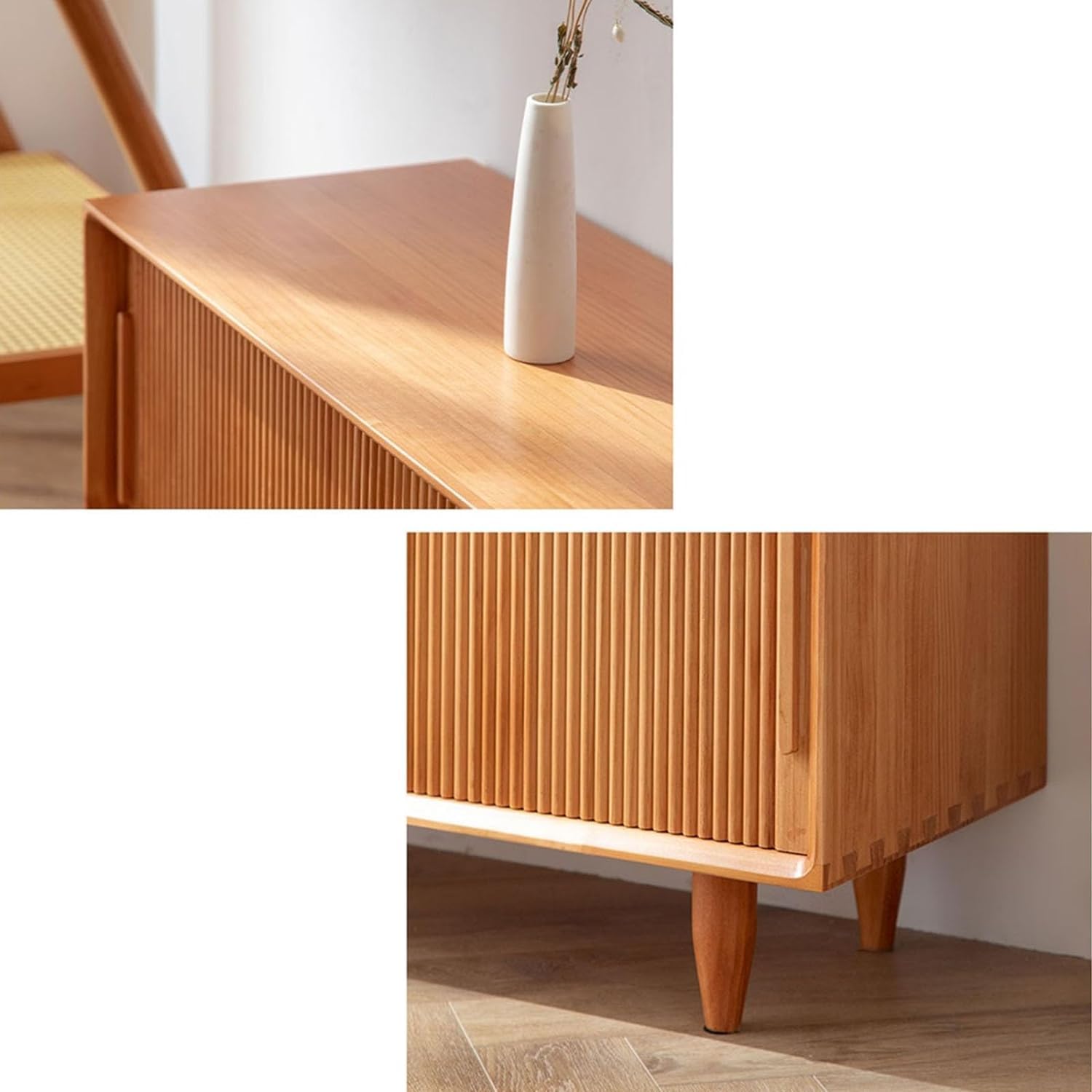 Banco de Zapatos de Madera Maciza, Zapatero de 2 Niveles, Banco de Almacenamiento con Puerta a Prueba de Polvo, Banco de Entrada fácil de Instalar