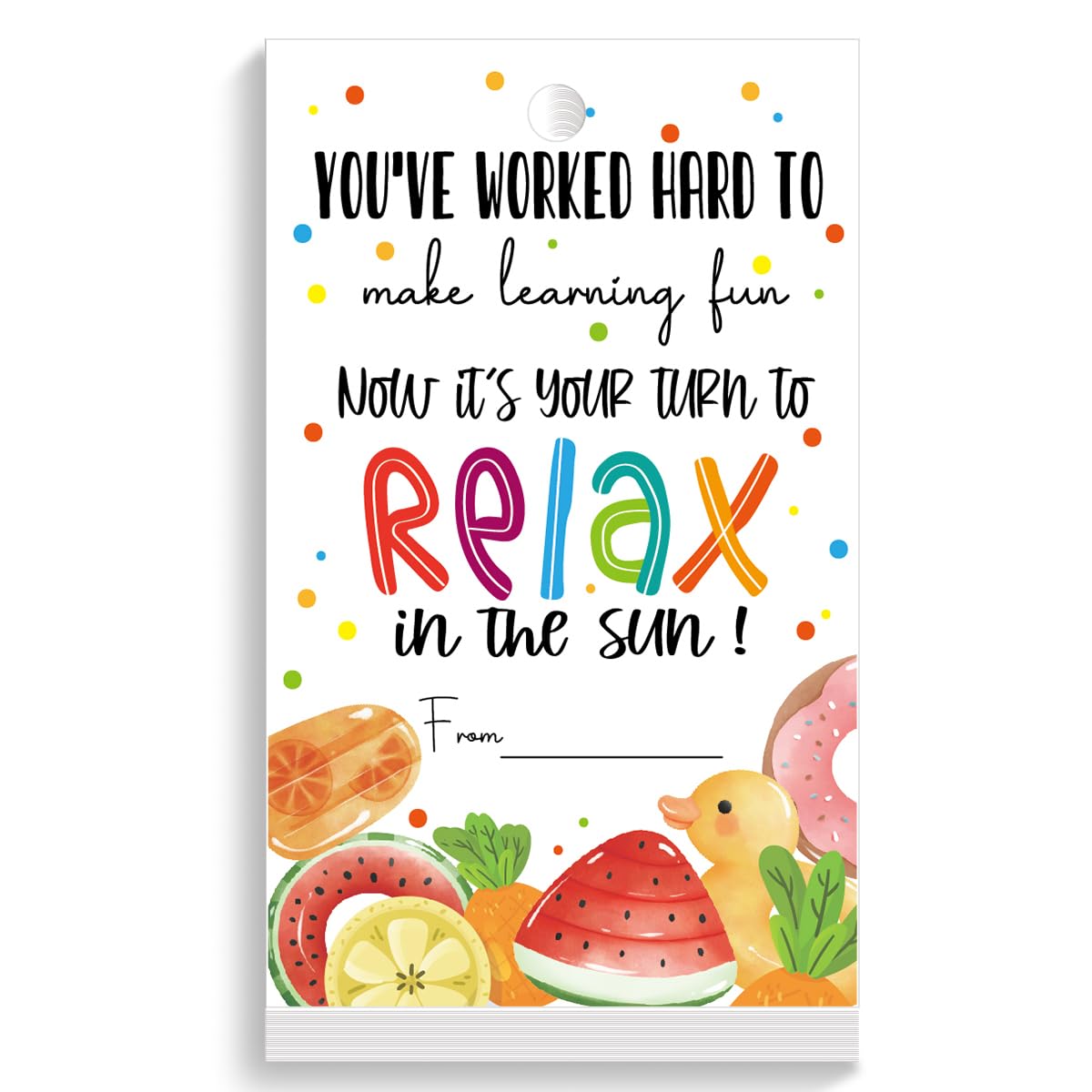 Summer Teacher Appreciation Gift Writing Thank You Tag