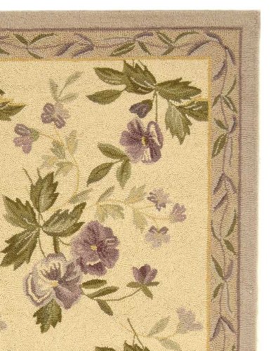 SAFAVIEH Chelsea Collection Accent Rug - 3'9" x 5'9", Ivory, Hand-Hooked French Country Wool, Ideal for High Traffic Areas in Entryway, Living Room, Bedroom (HK54A)