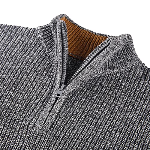 Image of Kid Nation Boys Sweater Cotton Quarter Zip Sweater Kids Cable Knit Pullover | Casual 1 /4 Zip Sweater for Child 3-14 Years (Previously Amazon Essentials)