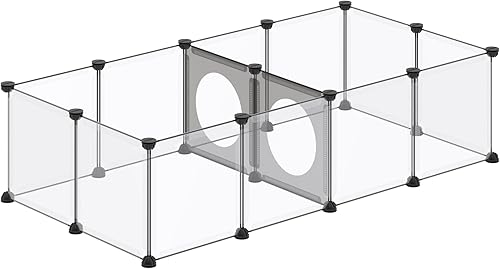 Corralito para mascotas, corralito de animales pequeños en interiores, cerca de ejercicio, interesante diseño de agujeros de juego para animales