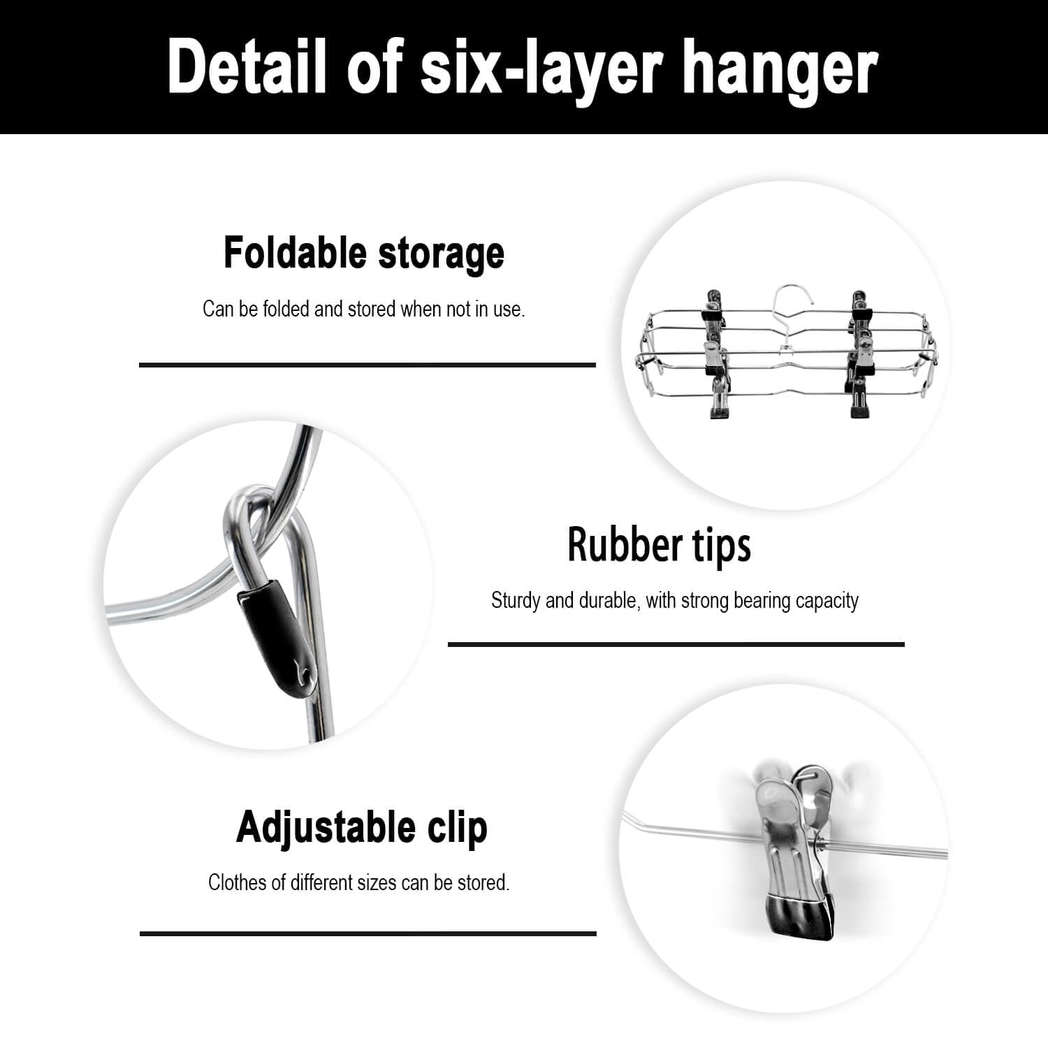 Perchas para faldas y pantalones con clips, perchas de 6 niveles para faldas que ahorran espacio, metal, organizador de armario antideslizante y almacenamiento para múltiples prendas y pantalones