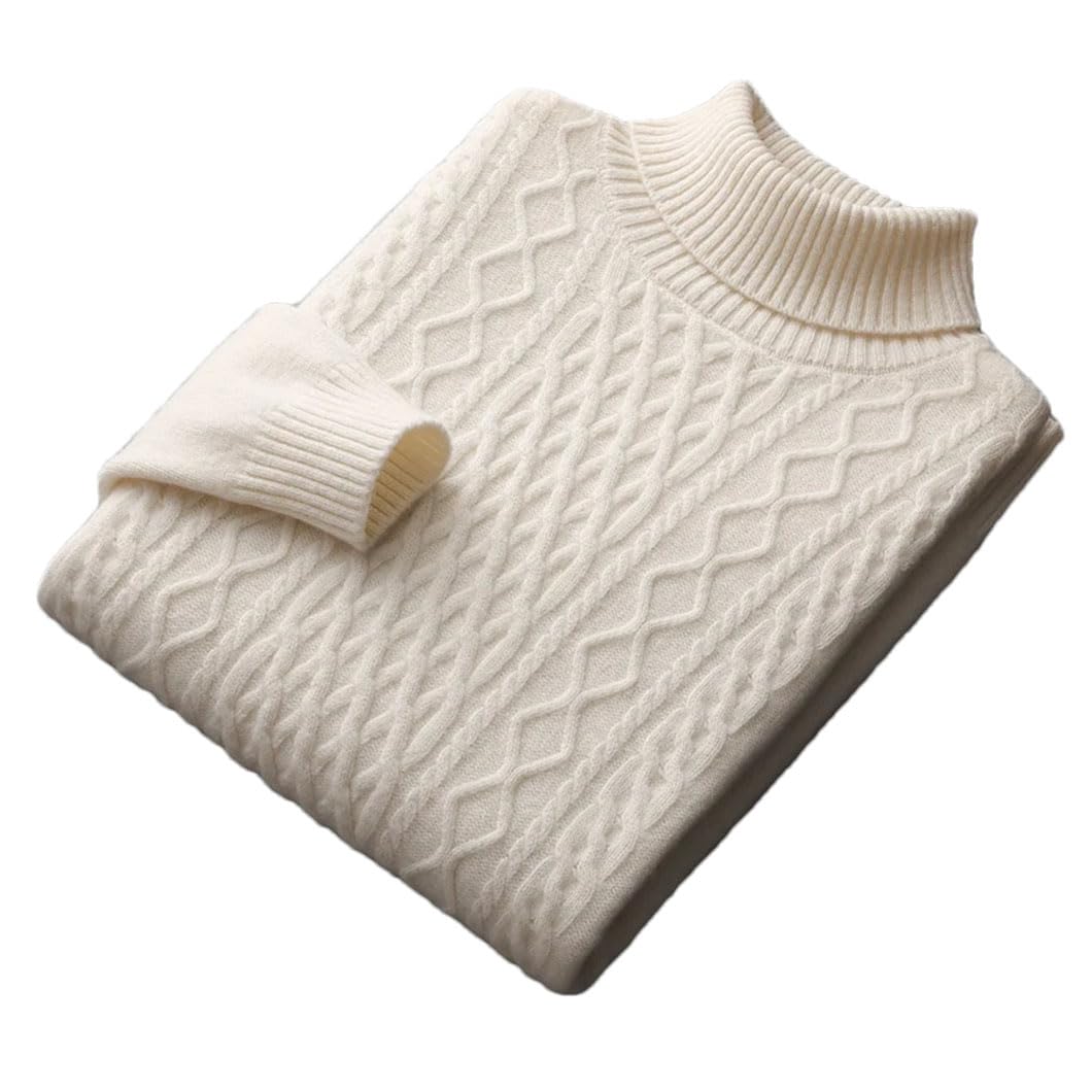 Maglioni da uomo in lana a collo alto a doppio filo pullover maglione spesso jacquard maglioni lavorati a maglia