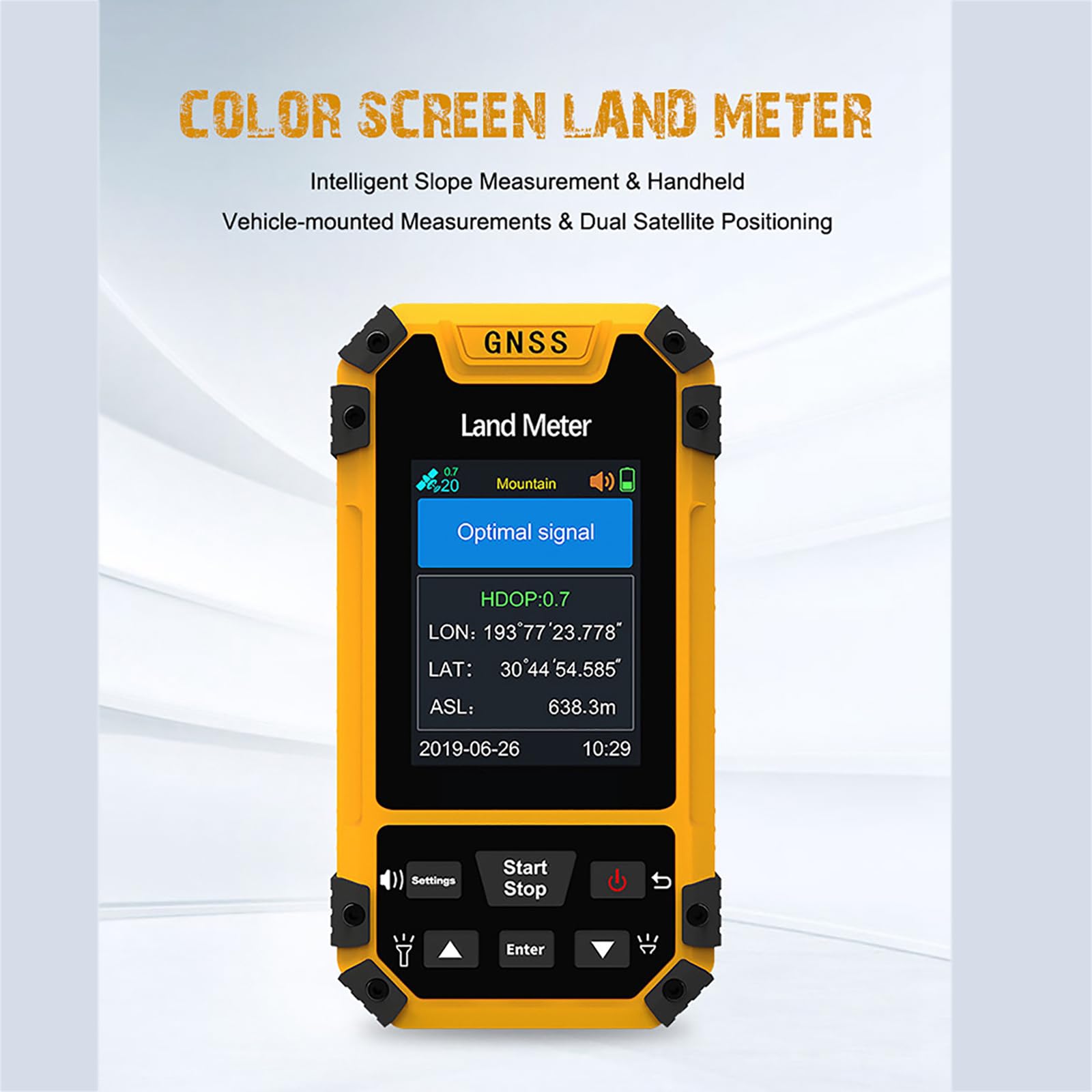 MObyat Appareil De Mesure GPS Portable, Géomètre GPS, Baromètre Intégré, Grand Écran Couleur, Clair Et Facile À Lire, Mesure De Haute Précision, pour La Mesure des Superficies Agricoles