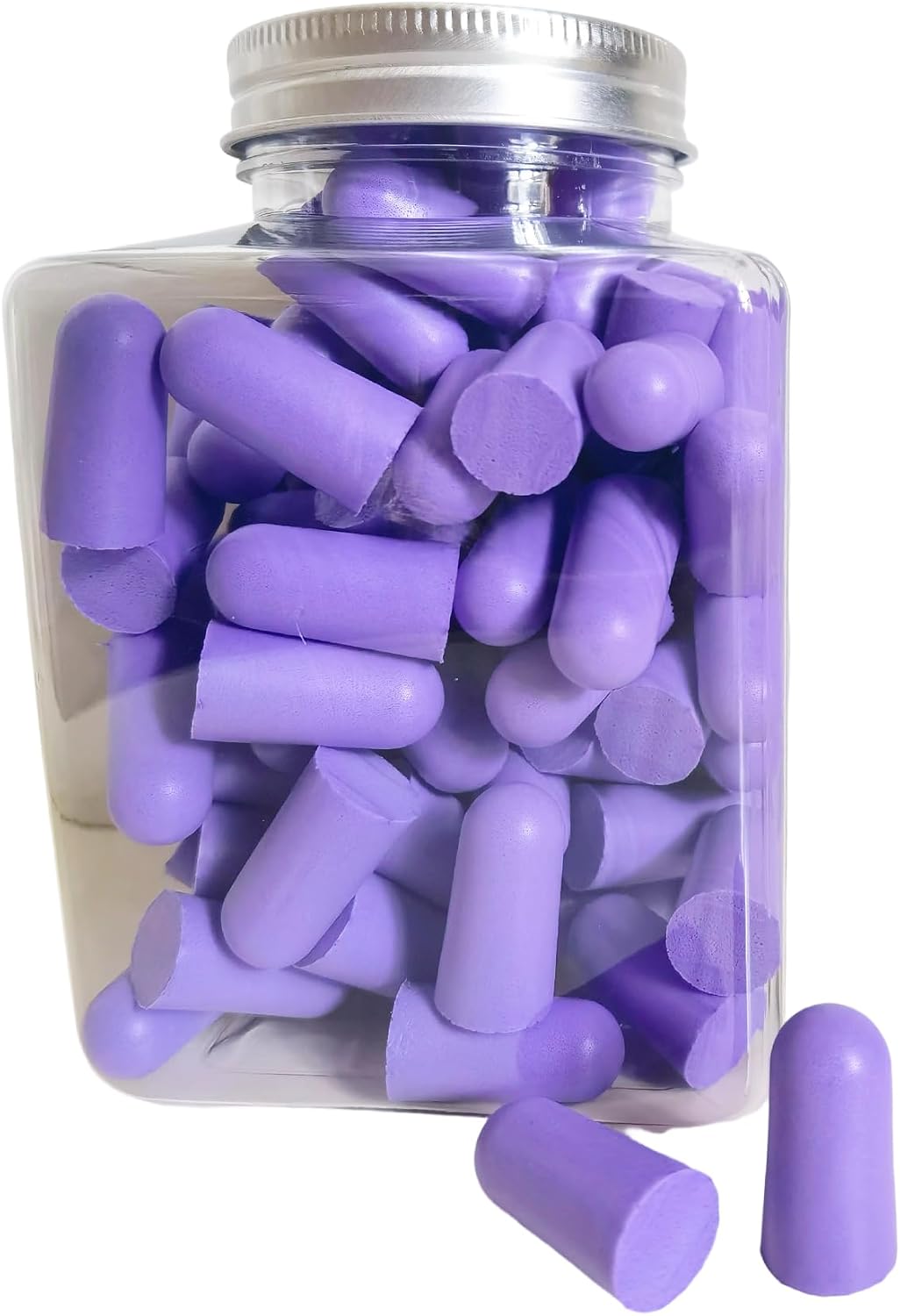 Fan Wu Soft Foam Earplugs 50 Pairs, Slow Rebound Comfort Fit 32dB Purple