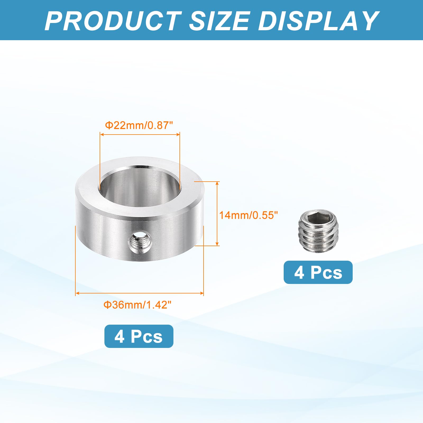 MECCANIXITY Stainless Steel Shaft Collars - Durable Locking -2