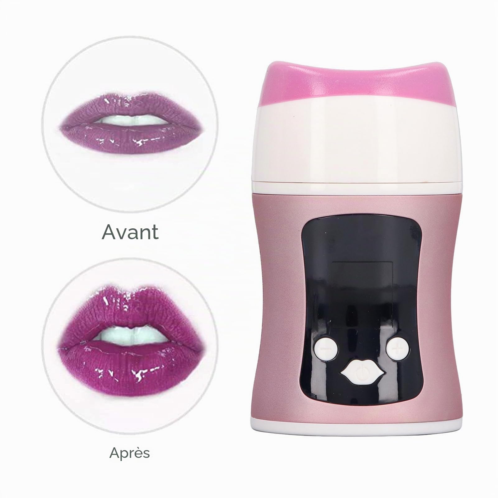 Appareil électrique pour lèvres plus pulpeuses, avec fonction de massage, niveaux d'aspiration personnalisables, design portable, outil repulpant à lèvres