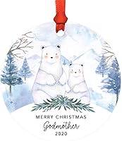Vista 67 de Andaz Press Adorno de recuerdo de Navidad de metal redondo personalizado para la familia, My First Christmas As Gigi 2024, acuarela de osos polares