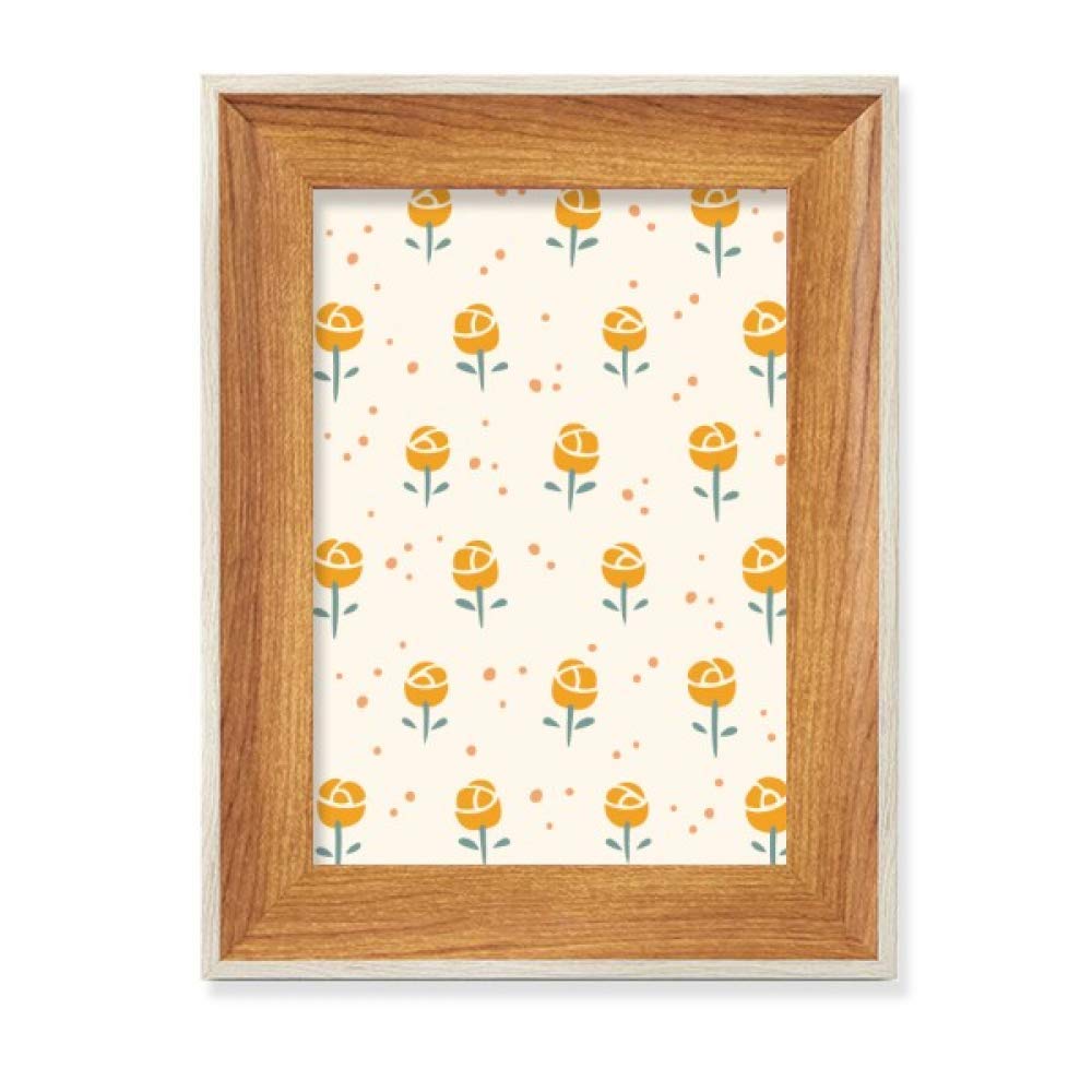 Beauty gift fleur jaune et cadre en bois pour cadeau anniversaire