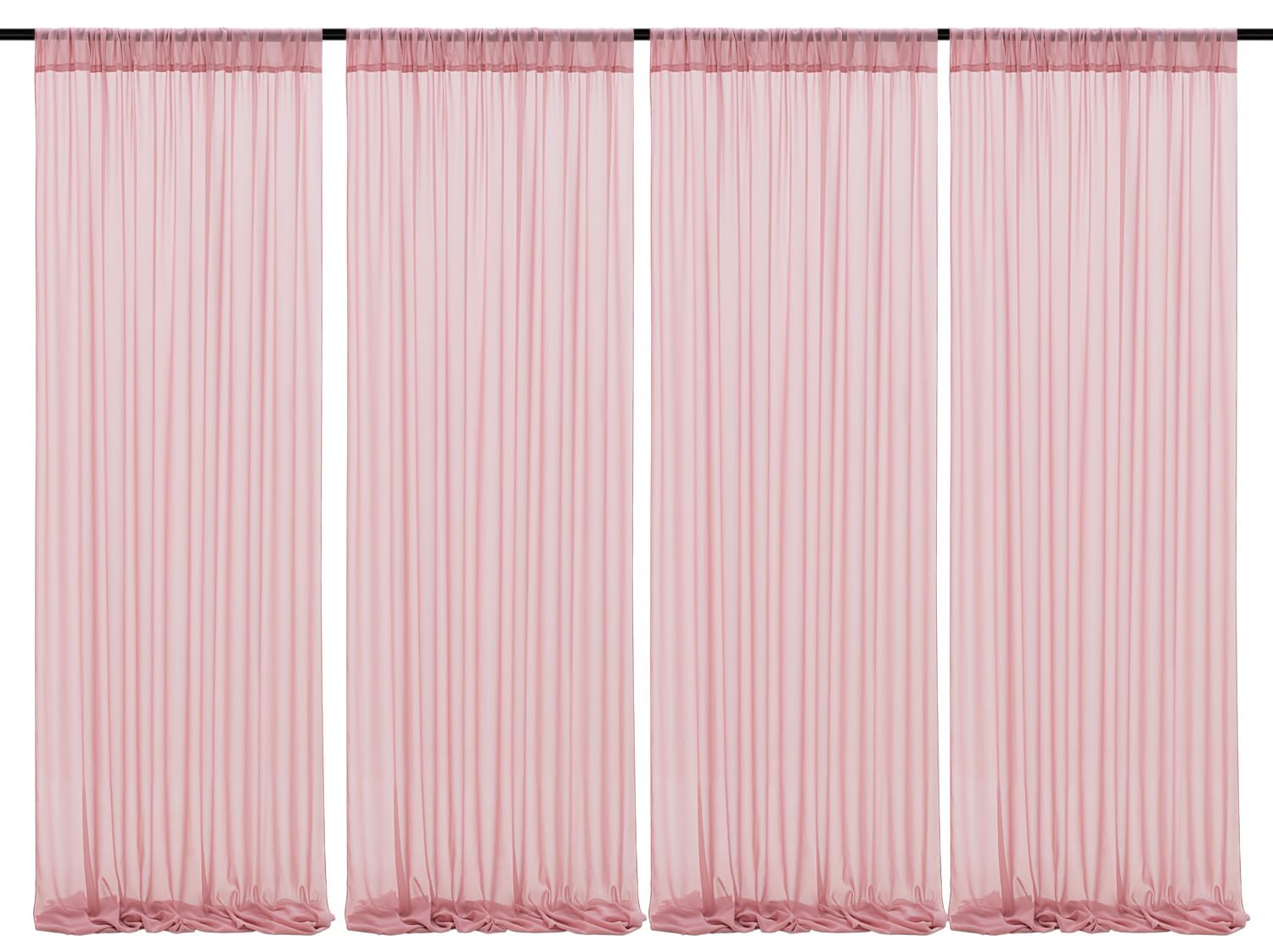 QueenDream 20ft x 10ft Wedding Backdrop Curtains 4 Panels 5x10ft Dusty Rose for Baby Shower Birthday Photo Home Party Decorations