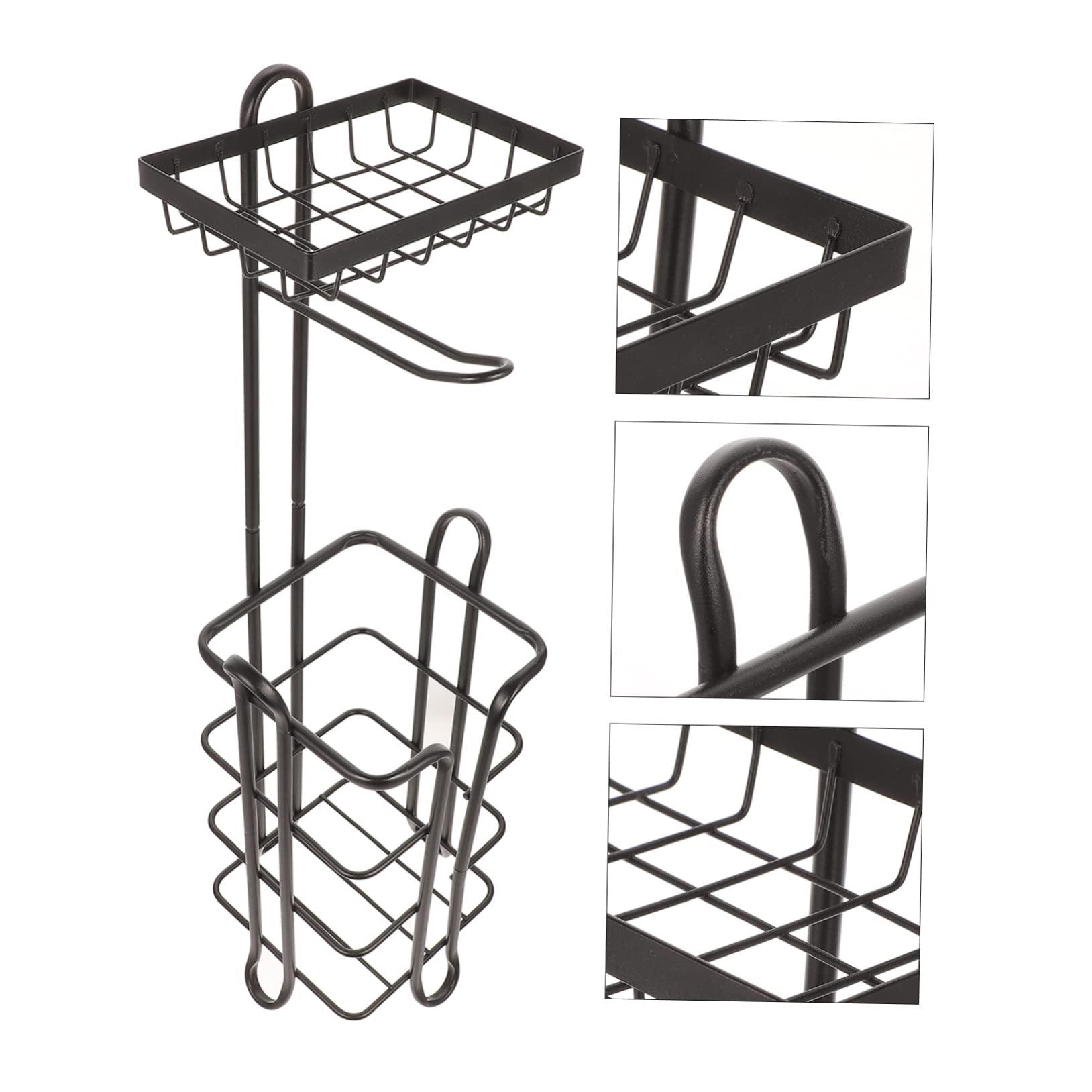 Uonlytech Portarrollos Estructura Resistente y Hierro Negro Vertical para Hierro Negro Diseño de Múltiples Capas Papel Higiénico para Baño y Cocina