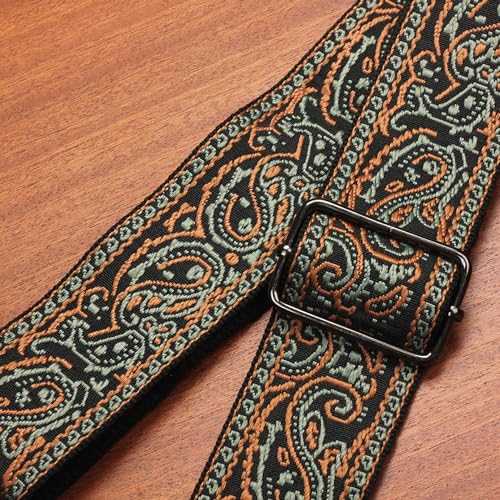 OUCONGK Sangle de Guitare, Sangle de Guitare Acoustique Electrique Motif de Broderie, Guitar Strap Acoustique, Sangle Guitare Électrique, Sangle Guitares Basses, pour Basse, Électrique et Acoustique - Les Beatles, Paul McCartney, John Lennon, RIngo Starr, George Harrison OUCONGK Sangle de Guitare, Sangle de Guitare Acoustique Electrique Motif de Broderie, Guitar Strap Acoustique, Sangle Guitare Électrique, Sangle Guitares Basses, pour Basse, Électrique et Acoustique – Image 5