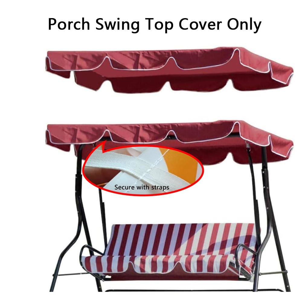 Hollywoodschaukel Dachbezug 210x145cm 240×135cm Sonnendach 2-3 Sitzer Gartenschaukel Überdachung Sonnenschutz Schaukel Dachplane Wasserabweisend(Beige,240x135cm/94x53in)