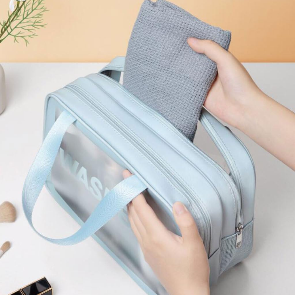 Dogodny Plastic transparante toilettas Draagbare opbergtas Make-up tas Grote capaciteit reistas Praktyczny